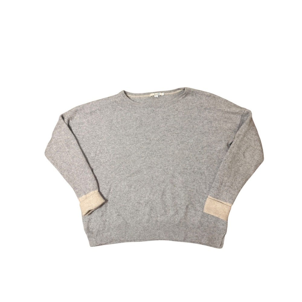 Boden Women XL 100% Cashmere Grey Dolman Sleeve Crew Neck Sweater Heathered